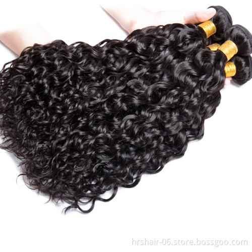 Brazilian Virgin Hair Water Wave Bundles With Closure 4 Pcs Lot Brazilian Hair Weave Wet And Wavy Human Hair 3 Bundles With Lace